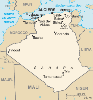 Schematic map of Algeria
