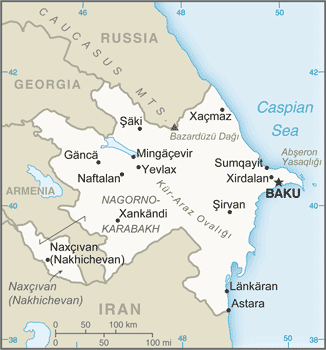 Schematic map of Azerbaijan