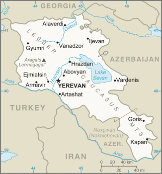 Schematic map of Armenia