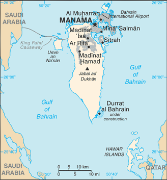 Schematic map of Bahrain