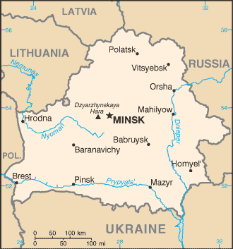 Schematic map of Belarus