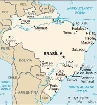 Schematic map of Brazil