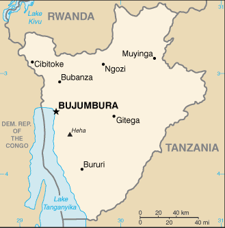 Schematic map of Burundi