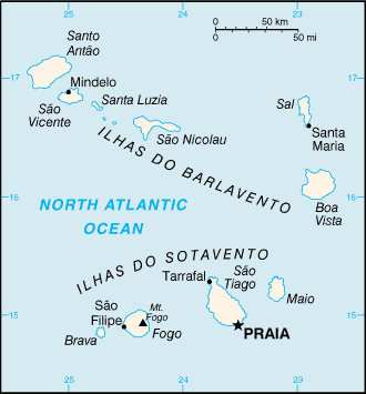 Schematic map of Cape Verde