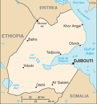 Schematic map of Djibouti