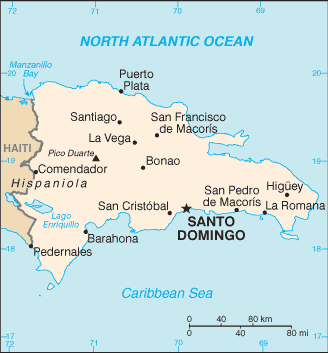 Schematic map of Dominican Republic