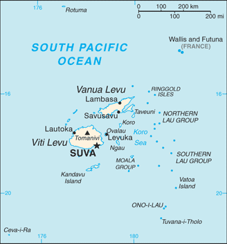 Schematic map of Fiji