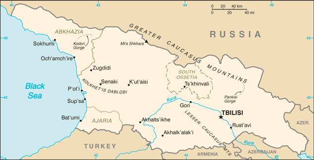 Schematic map of Georgia