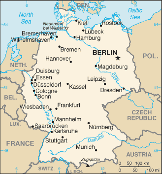 Schematic map of Germany