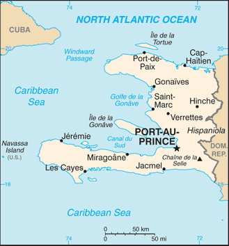 Schematic map of Haiti