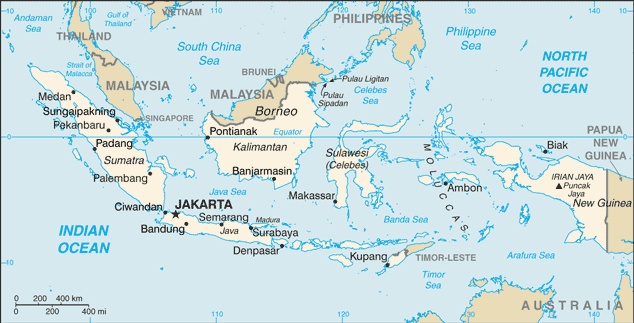 Schematic map of Indonesia