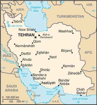 Schematic map of Iran