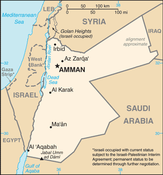 Schematic map of Jordan