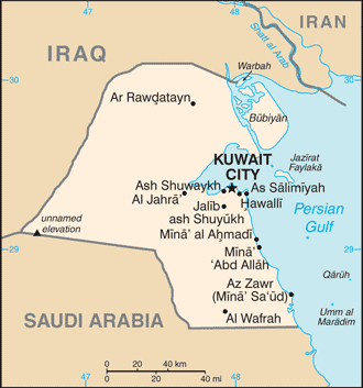 Schematic map of Kuwait