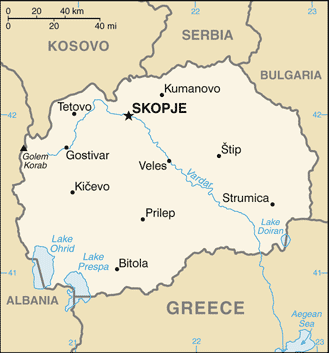 Schematic map of Macedonia
