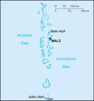 Schematic map of Maldives