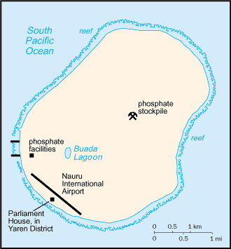Schematic map of Nauru