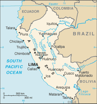 Schematic map of Peru