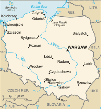 Schematic map of Poland