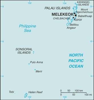 Schematic map of Palau