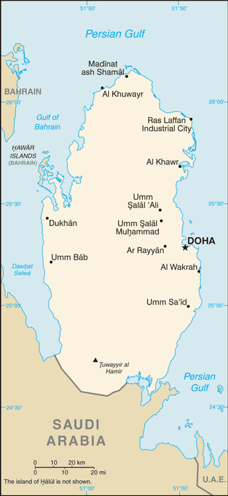 Schematic map of Qatar
