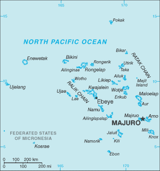 Schematic map of Marshall Islands