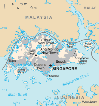 Schematic map of Singapore