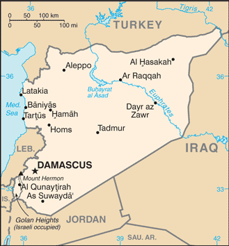 Schematic map of Syria