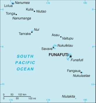 Schematic map of Tuvalu