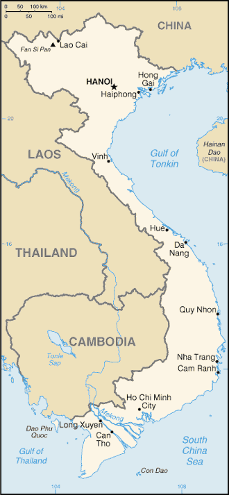 Schematic map of Vietnam
