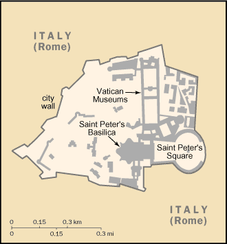 Schematic map of Vatican City